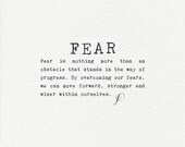 Art Print 8x10 - Fear - inspirational, motivational word art