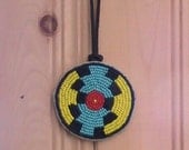 Colorful Blackfoot Leather Beaded Design Necklace OOAK Handmade Gifts Unisex Powwow Regalia First Nations DragonflyRidge