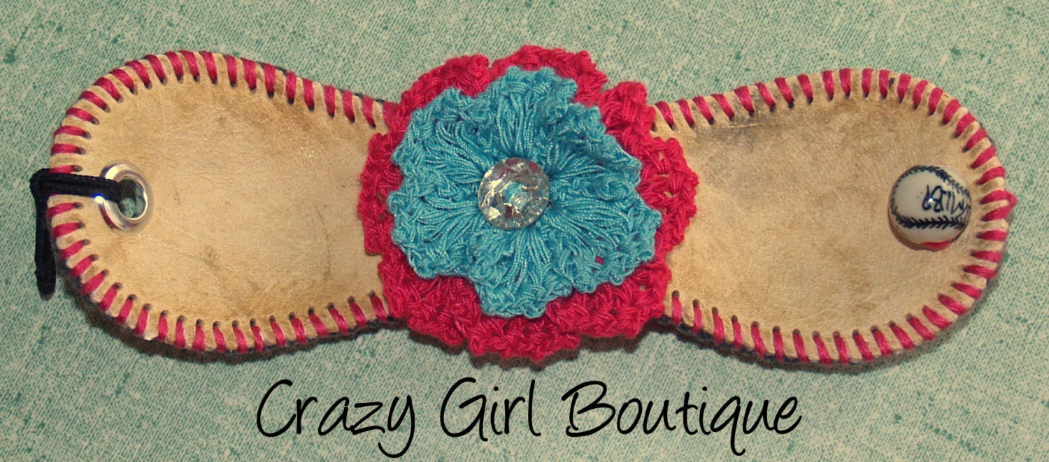 Baseball Cuff Bracelet / Recycled Baseball