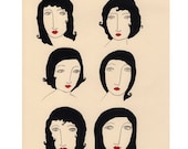 Six Parisienne Women, Archival Print