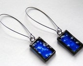 Stained Glass Earrings: Blue
