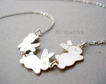 Silver Bunny Necklace