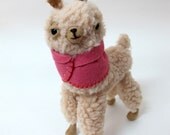 Small Wooly Alpaca in a Pink Embroidered Cape