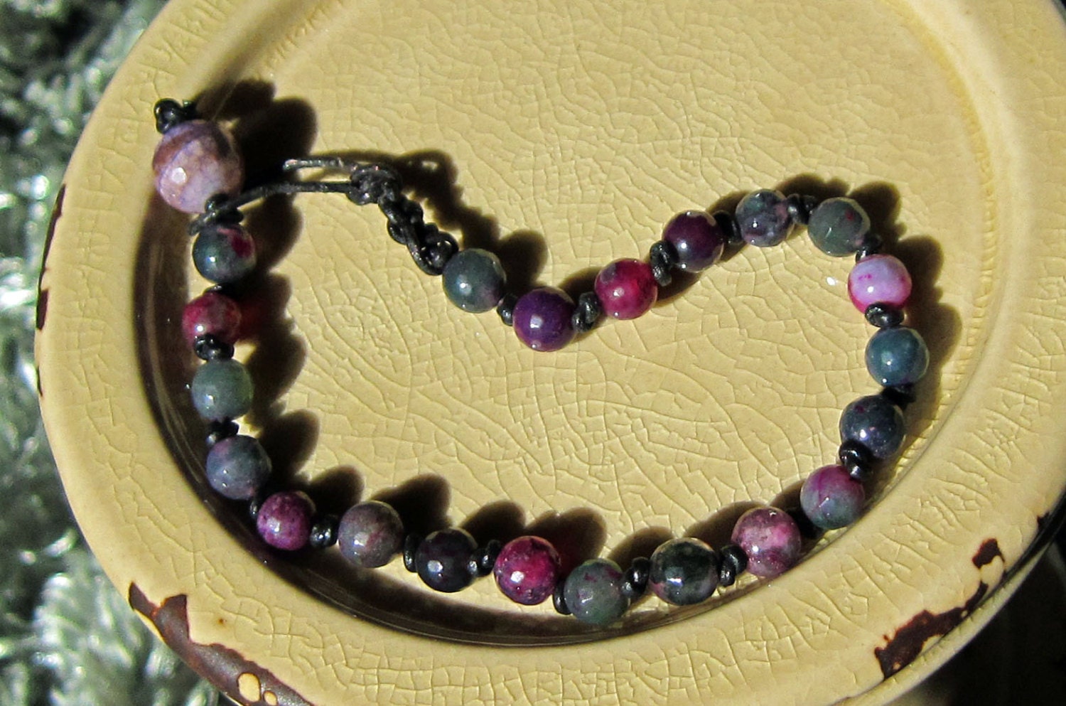 Multicolor Agate wrap bracelet