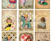 Vintage Retro Digital Journal Tags Shabby Chic Kitschy Scrapbooking - DIY Printable - INSTANT DOWNLOAD