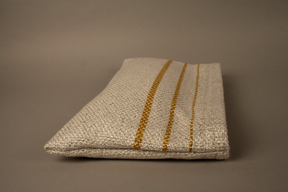 clutch, evening bag, silver and gold metallic, formal:  straight up