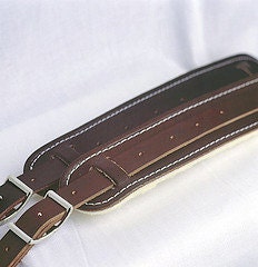 Handmade Vintage style Leather and Sheepskin Shoulderpad Guitar Strap by Cornhusker Guitar Straps - Free Shipping in U.S.