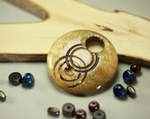 Myrtle wood pendant disk, jewelry making supplies