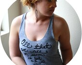 Edgar Allan Poe Shirt. MEDIUM Ladies' Racerback Tank in Grey