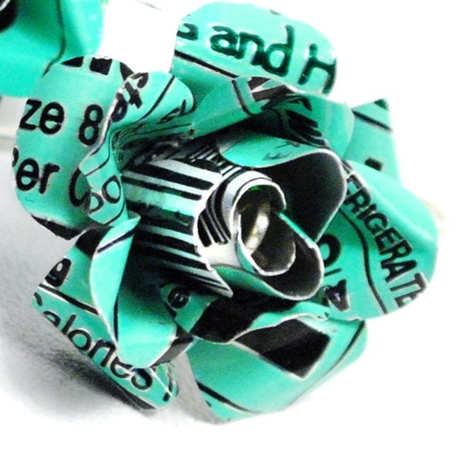 Recycled Jewelry Rose Post Earrings