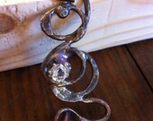 Sterling Silver fused on Scrolled Copper with Topaz