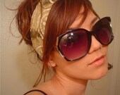 ASHLEY BLACK Vintage 1960 70's style Retro shades Oversized women solid ombre SUNGLASSES free shipping with any headband order