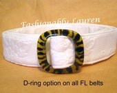 White Belt Ribbon Belt Womens Fabric Belt - YOU pick the buckle ...plus 90 more styles