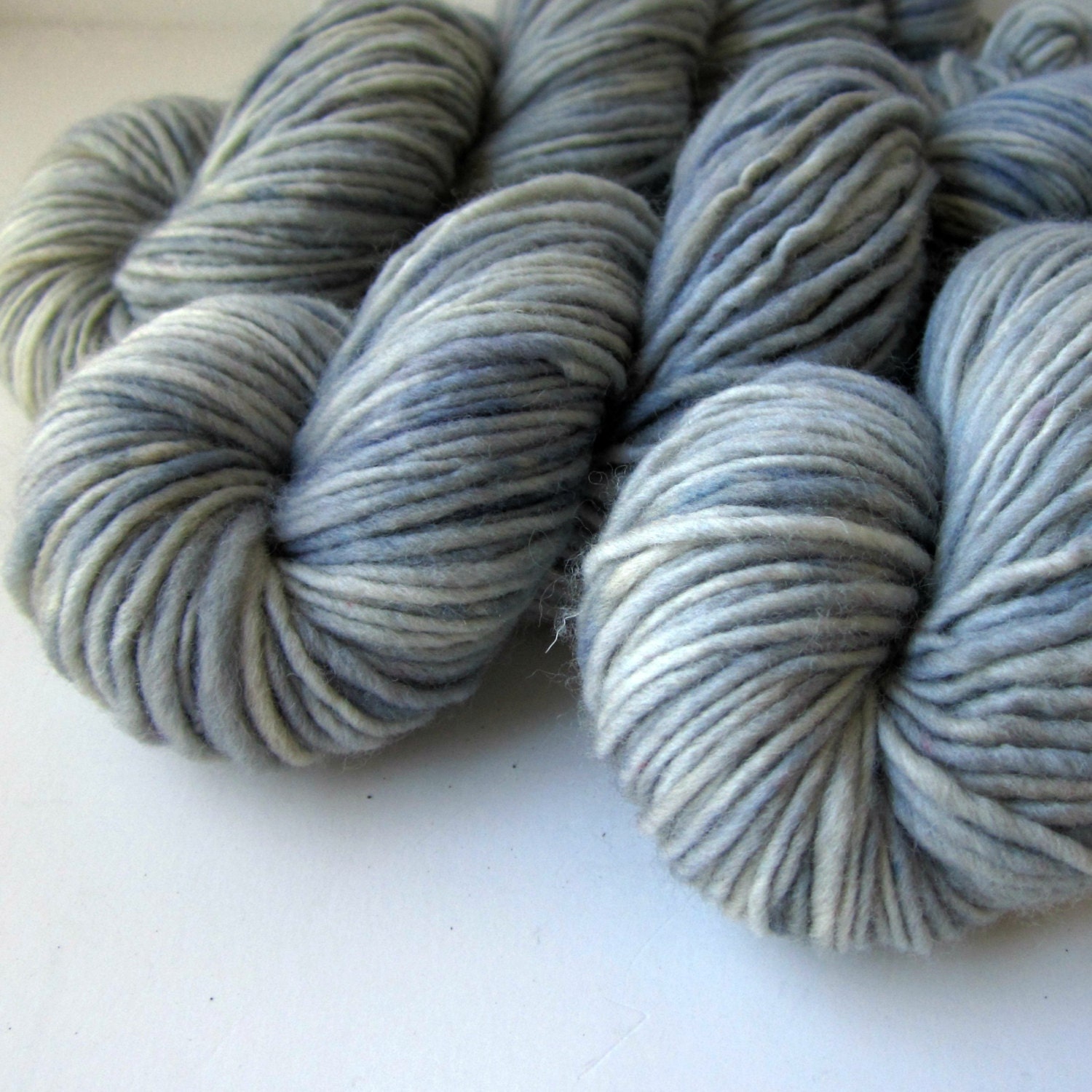 Hand Dyed Yarn, Heavy Worsted Weight, Single Ply, 110 yards/ 2 oz , Alloy