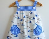Jumper Dress, Blue Birds, Last one,  Size 1T