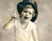 Instant Download No. 1 in My Book Top Hat Child Victorian Antique postcard Digital Scan Graduation or FATHER'S day Idea