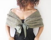 Green Mohair Shawl Capalet Engagement Ceremony Wedding Evening Bridal by AFRA
