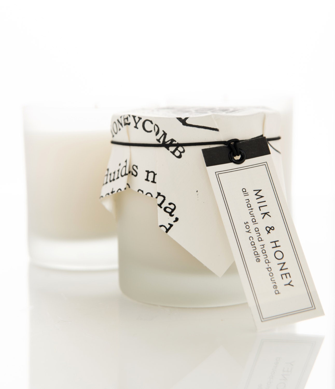 Milk and Honey Candle in Frosted Glass - By Sweet Petula