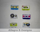 Cassette Tape Iron on Patches Applique DIY No Sew Retro 80s Mix Tape