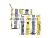 Mid Century Atomic Kitchen Pot Holders Set of 2 50s 60s Home Decor