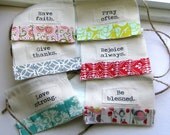 Prayer Flags, Fabric Bunting, Appliqued Flags, Fabric Pennant, Fabric Wall Hanging, Fabric Banner, Inspiration Flags, Christian  Flags