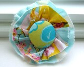 Fabric Flower Pin,  Pin, Flower Brooch, Fabric Scrap Pin, Flower Pin, Tattered Flower, Shabby Flower Pin, No. 229