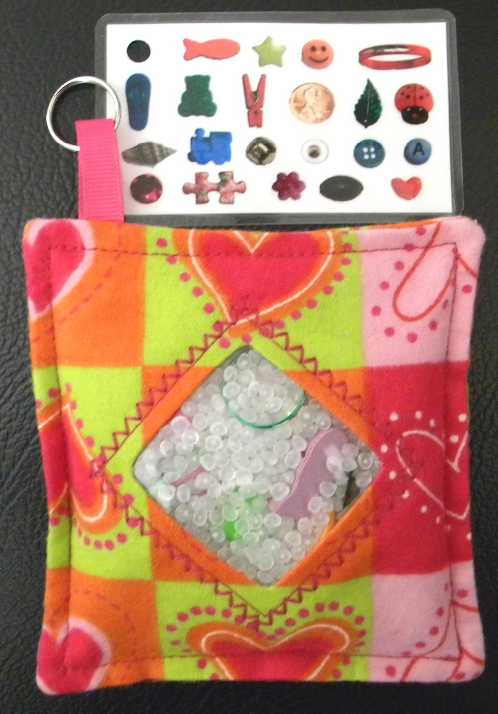 I Spy Bag - Mini with SEWN Word List and Detachable PICTURE LIST- Heart Blocks