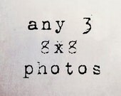 You pick any 3 8x8 photographs - whimsical beach nursery blossom butterfly typography art, complements any decor