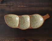 Three Section Pea Pod Dish : Yellow Dots