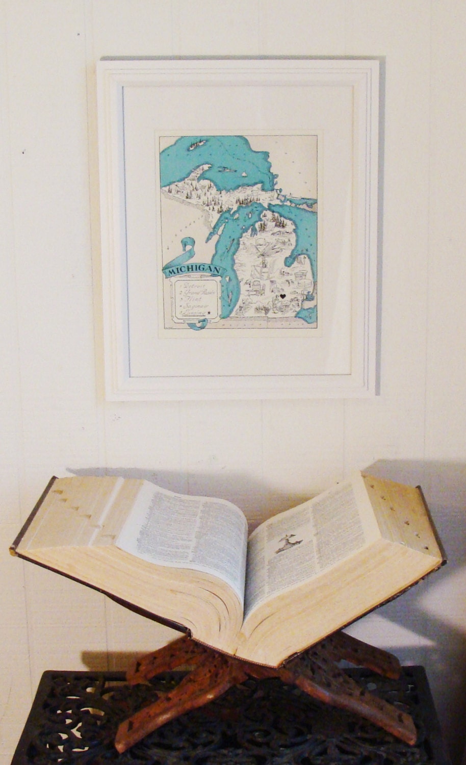 Spain - Map of Spain - Vintage Map of Spain - Aqua - Cottage Chic - A Fun and Funky Little 1930s Vintage Picture Map to Frame