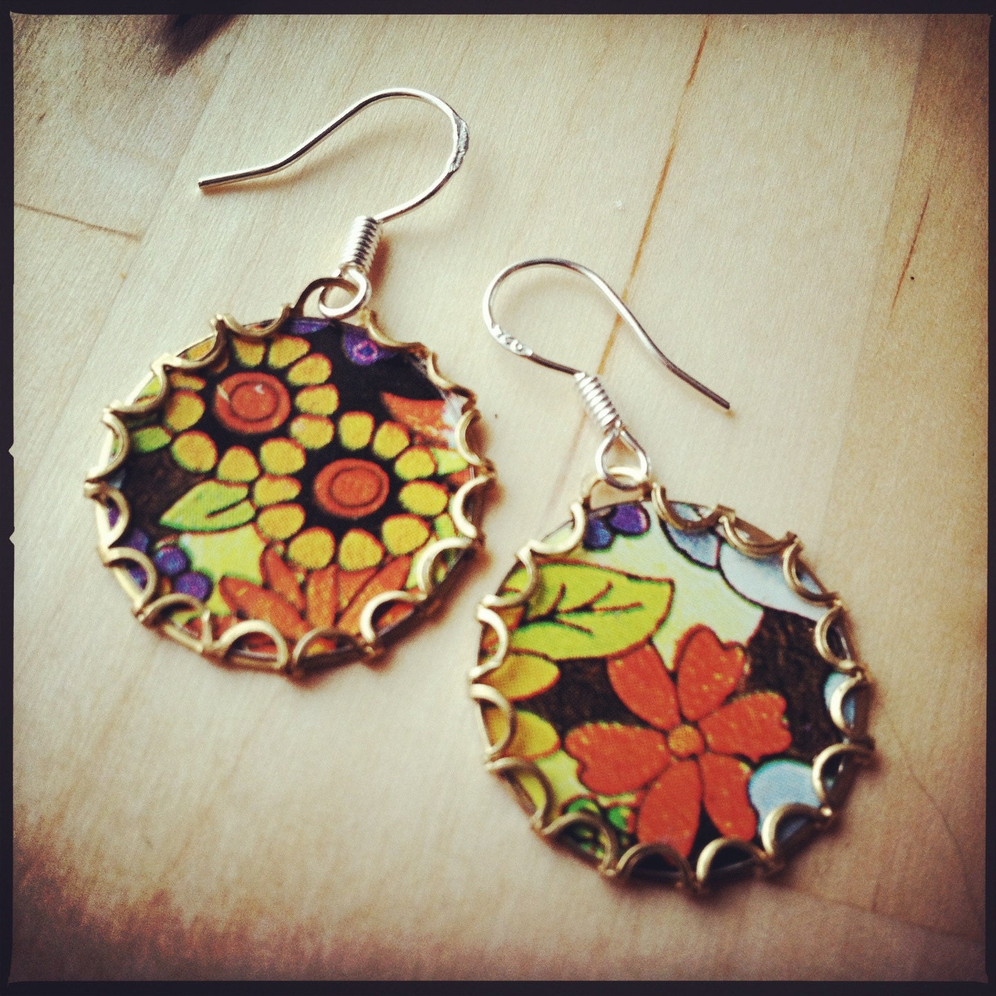 PEONY FIELD Tea Tin Floral Earrings