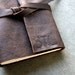 200 pages - Initials - Leather Journal or Sketchbook - Dark Brown