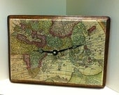 Vintage Old World Map of Eastern Hemisphere Handmade Wood Clock by cadencedesigns on etsy