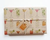 classic cocktails gift wrap set (100% recycled)