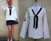 Vintage 40s 50s In the Navy Now Sailor Shirt