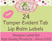 24 Custom Perforated Tamper Evident Tab Lip Balm Labels / Stickers