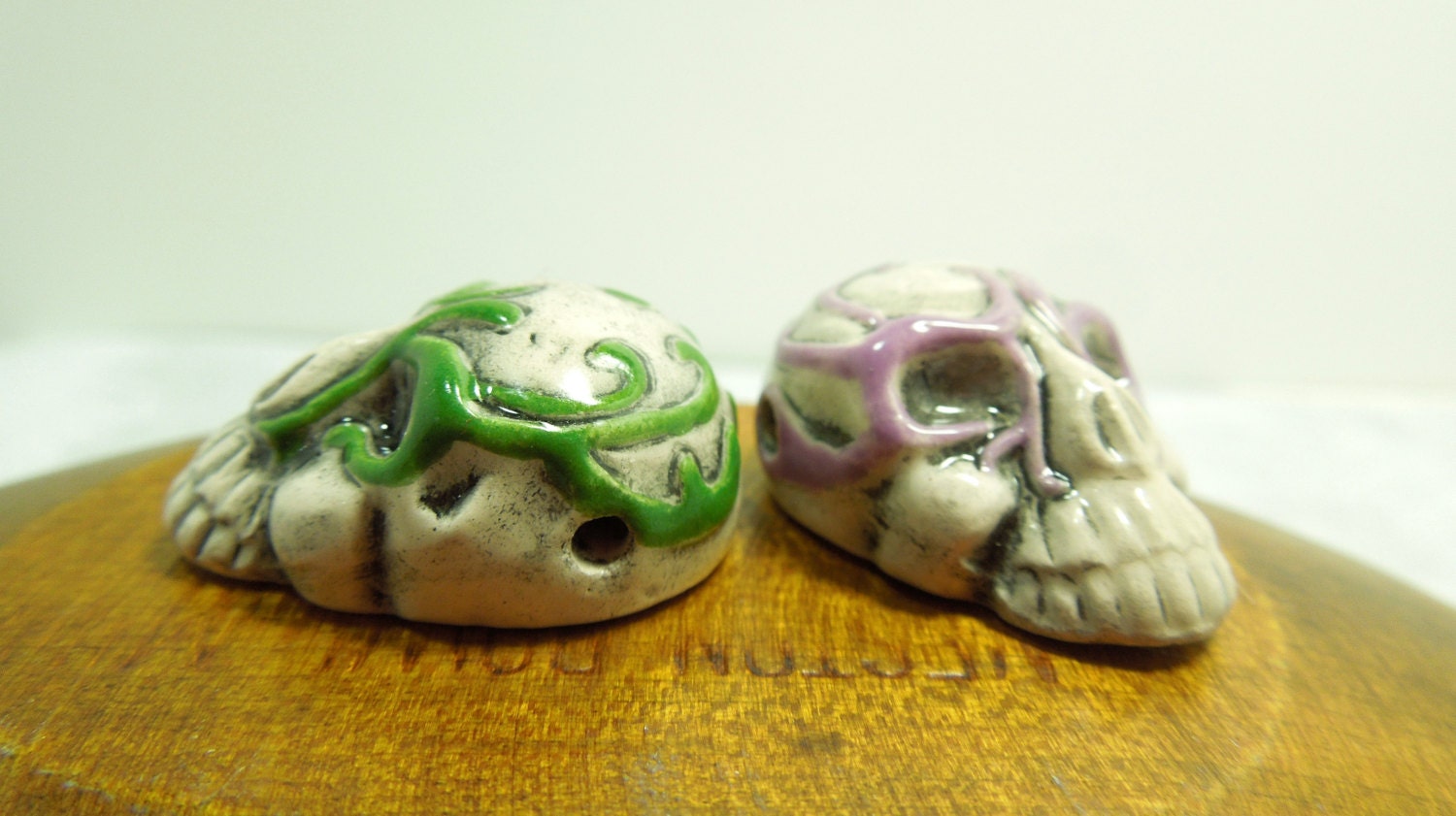 Colorful Glazed Tribal Skull