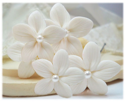 Stephanotis Pearl Hair Pin - Bridal Hair Accessories, Wedding Hair, Flower Pearls