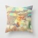 Pillow Cover, Seaside Town, Photo Pillow, Pastel Orange Color, Cottage Decor,  Living Room, Bedroom, Shabby Chic, 16x16, 18x18, 20x20