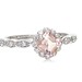 Asscher Morganite Engagement Ring 14K Morganite Ring Diamond Halo Custom Bridal Jewelry