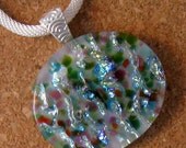 White Dichroic Pendant Fused Glass Pendant Glass Jewelry Dichroic Jewelry