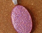 Pink Dichroic Glass Pendant Fused Glass Pendant Glass Jewelry Dichroic Jewelry
