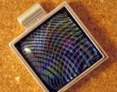 Dichroic Pendant Silver Setting Fused Glass Pendant Glass Pendant Dichroic Jewelry