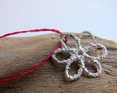 Daisy Necklace Silk Thread Floral Jewelry