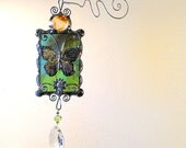 Med. Butterfly Suncatcher with Crystal.