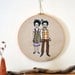 Connected Dream V - mixed media embroidery hoop art