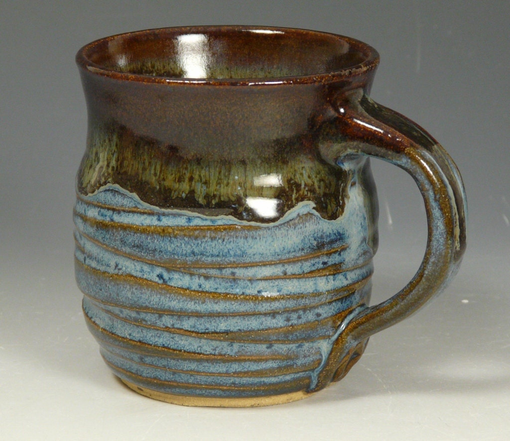 Blues and Greens Stoneware Mug