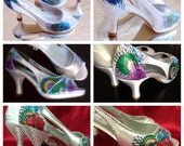 Design your own Art Deco Peacock  Wedding Shoe custom