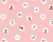 Little Red Riding Hood quilt or craft fabric by Tasha Noel for Riley Blake Designs- Little Scallops in PInk- Fat Quarter