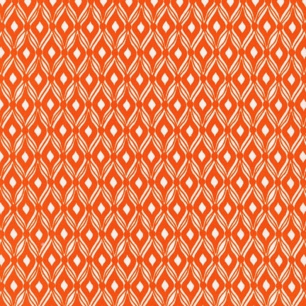 Modern Bliss quilt or craft fabric by Andie Hanna for Robert Kaufman-Bliss Woven Knots in Bright Orange, 1 Yard